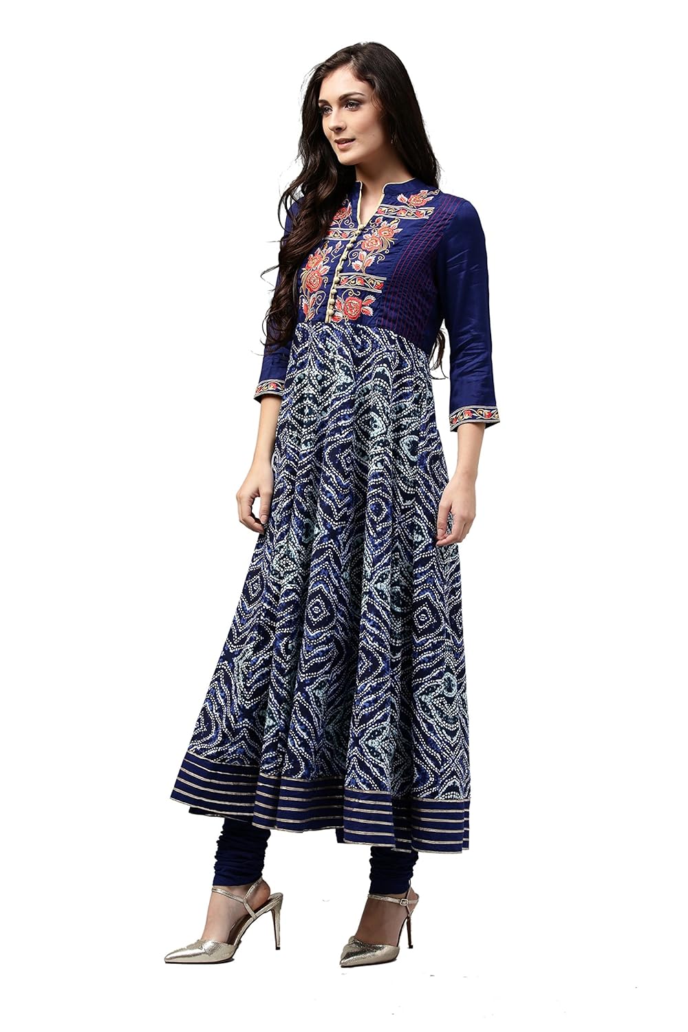 rain and rainbow women's anarkali rayon salwar suit (pack of 3)