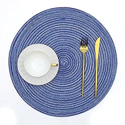 SHACOS Round Braided Placemats 15 inch Set of 4