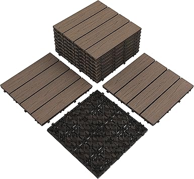 Amazon Com Pandahome 11 Pcs Patio Pavers Tiles 12 X12 Four Slat