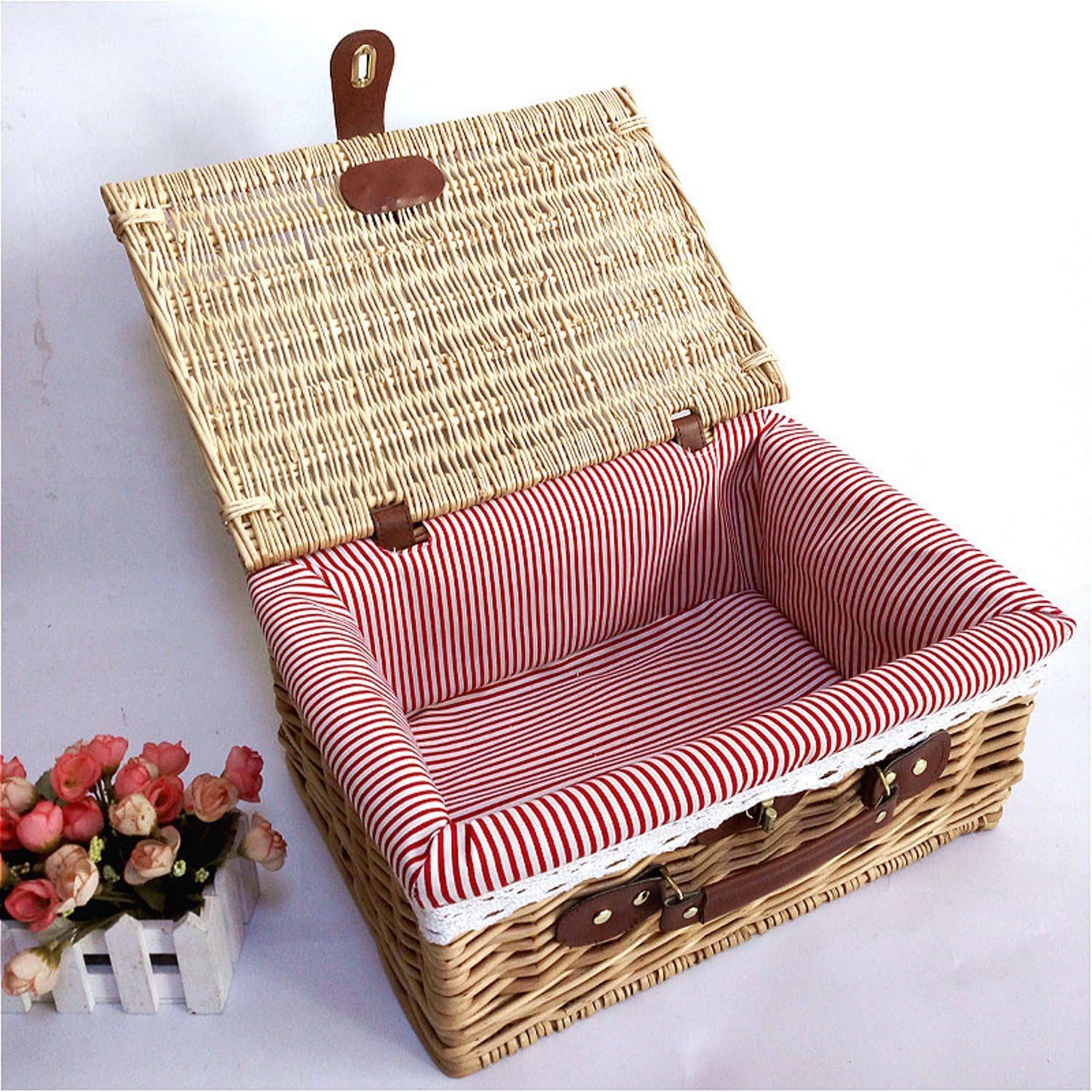 Picnic Basket Portable Storage Box Wine ,bbq Cutlery For Flower Fruit Vegetable 412920cm