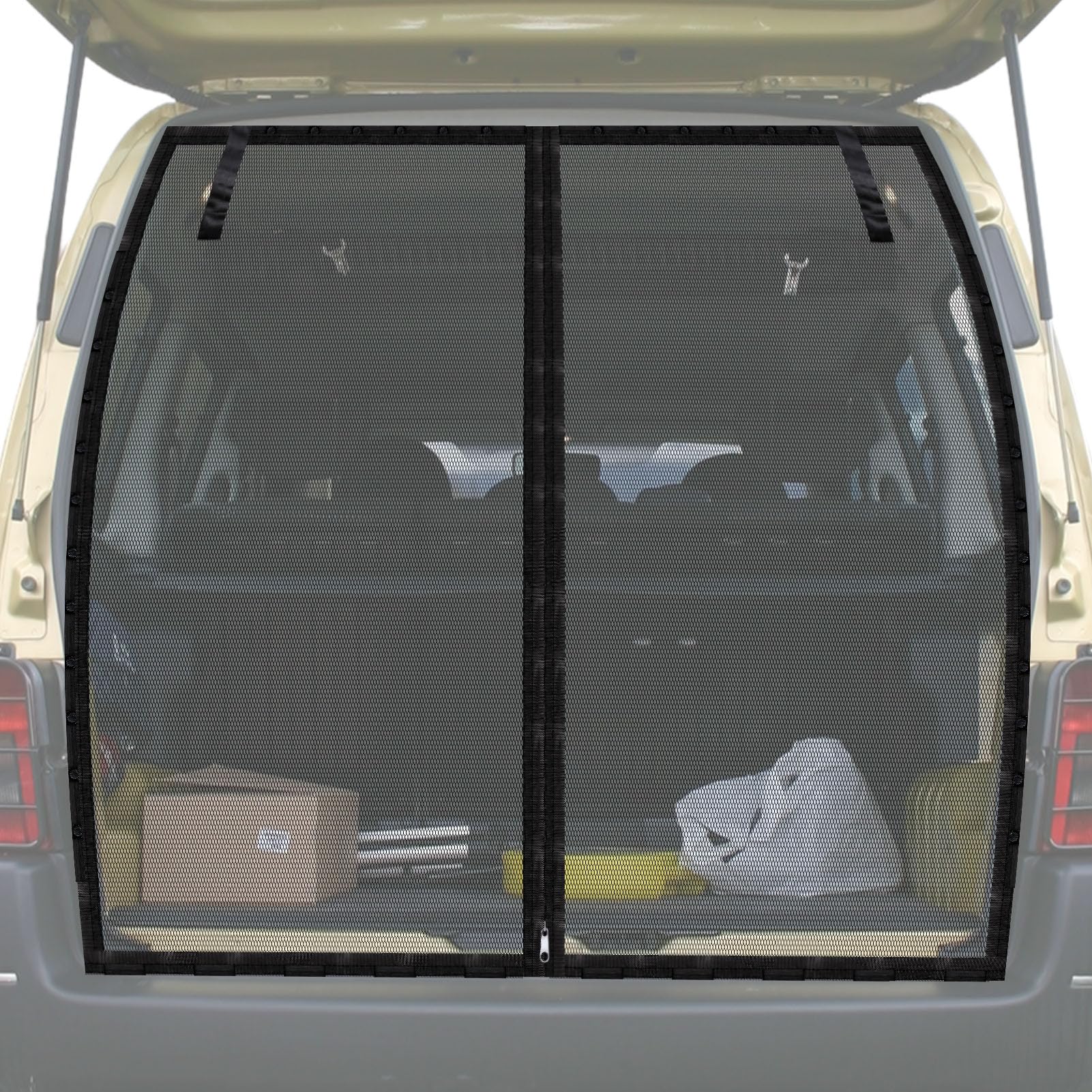 Photo 1 of WODHMIEY Car Tailgate Camping Net,Car Tailgate Mosquitos Net,Car Tailgate Mesh Screen,High Density Nylon Sun Rear Door Fly Screen, (XL 180x150cm / 70.9x59.1in