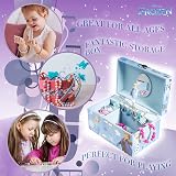 Disney Stitch Jewellery Box Girls Music Box with Mini Mirror Blue Frozen view 3