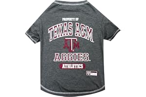 Pets First Collegiate TEXAS A&M AGGIES Dog T-Shirt, Small. - Licensed Shirt for Pets Team Colored with Team Logos.- Premium Stretchable Materials for the Comfrot of your Dog & Cat.