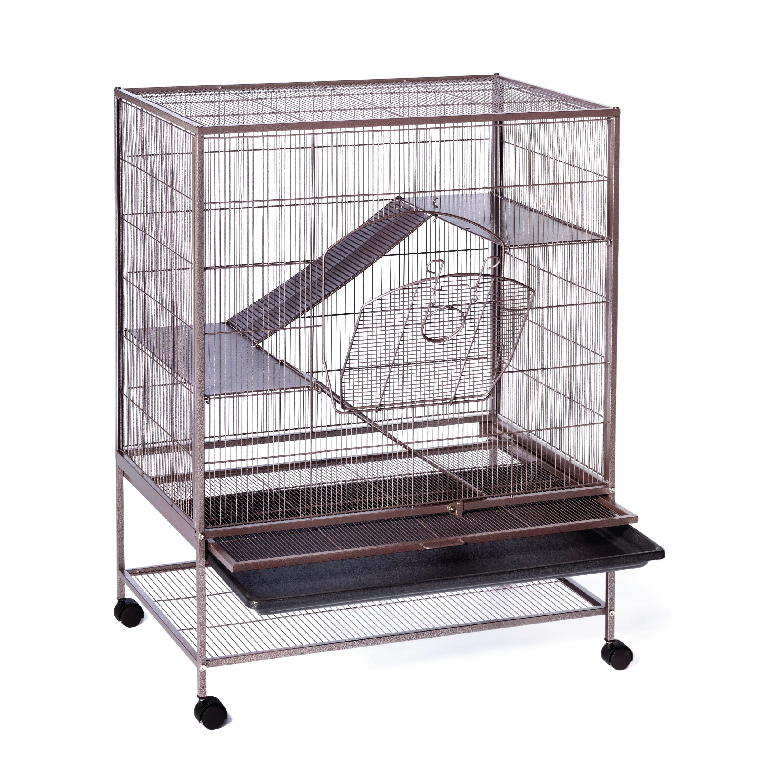 Prevue Pet Products Rat, Chinchilla, Baby Ferret Cage, Metal Home Crate for Small Animal Critters, Chew-Proof House with Caster Wheels, Earthtone Dusted Rose Hammertone Finish 31 inches x 20.5 inches