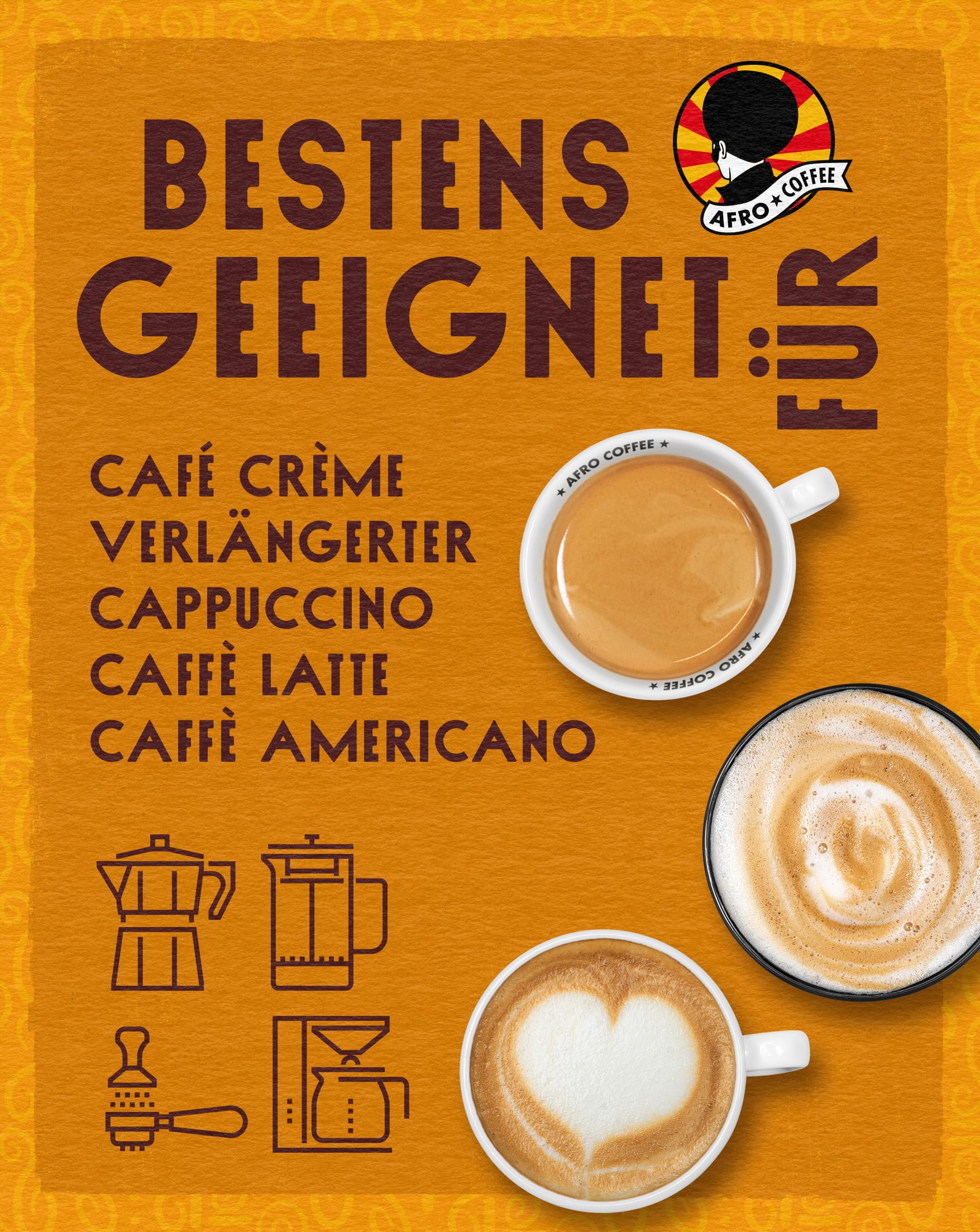 AFRO COFFEE Mild & Aromatic I 250g Premium Bio Kaffeepulver Fairtrade I Arabica & Robusta Kaffee Pulver I Kaffee gemahlen aus Ostafrika mit blumiger Note I handgepflückt, mittel geröstet, säurearm 3