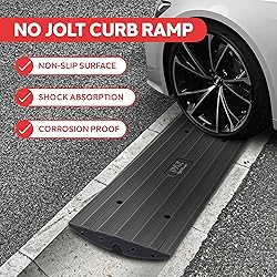 Pyle Car Driveway Curb Ramp - Heavy Duty Rubber