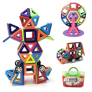 Magnetische Bausteine, 108tlg Mini Konstruktionsbausteine, Inspirierende Bauklötze Baukasten, Magnetbausteine, Magnetspielzeu