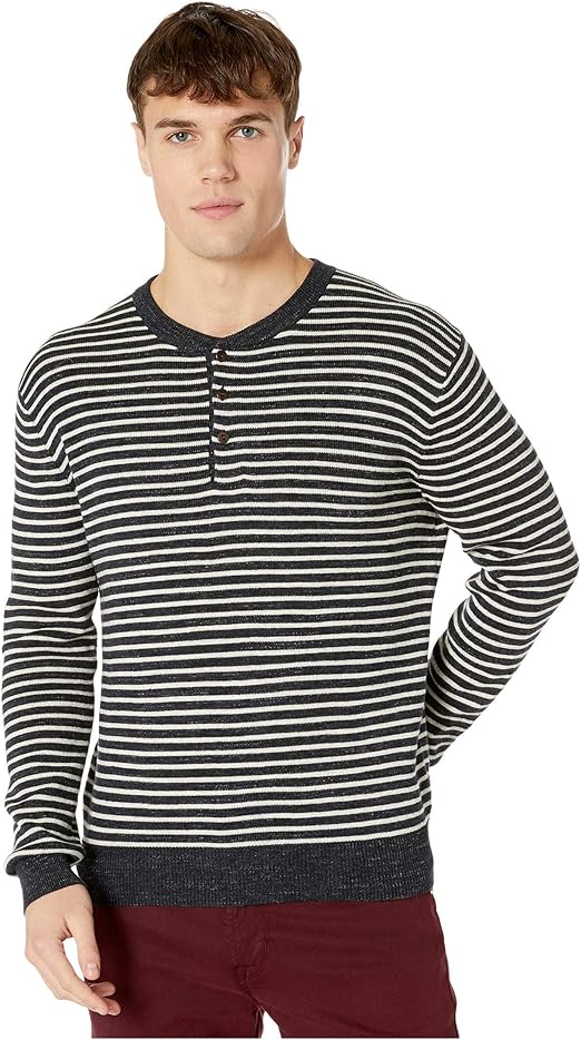 rugged cotton henley sweater