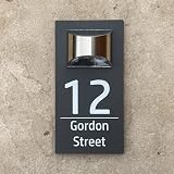 Stick ersWall House Numbers Plaques With Solar Light Grey Classic Text view 3