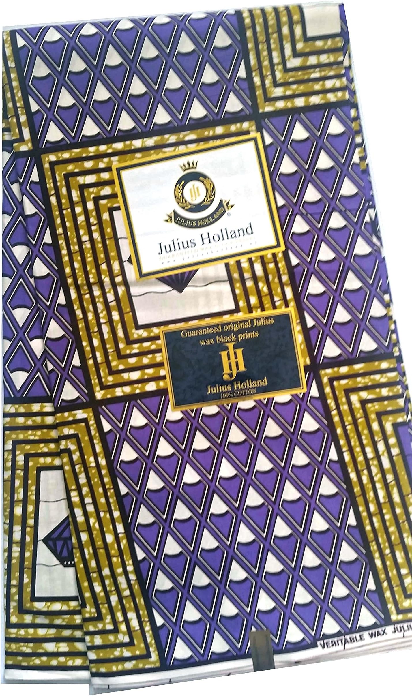 Julius Holland African Fabric Cut Diamond Wax Block Ideal 2017 (6 Yards, Purple)