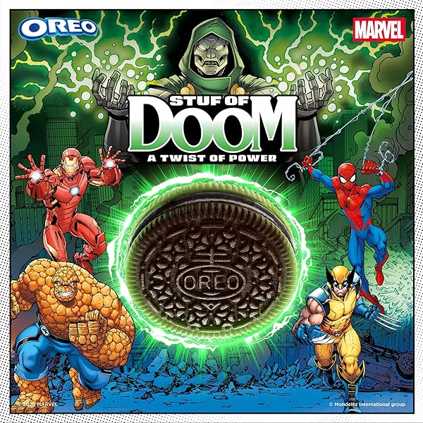 MARVEL OREO STUF OF DOOM CHOCOLATE SANDWICH COOKIES, SPECIAL EDITION, 10.68 OZ