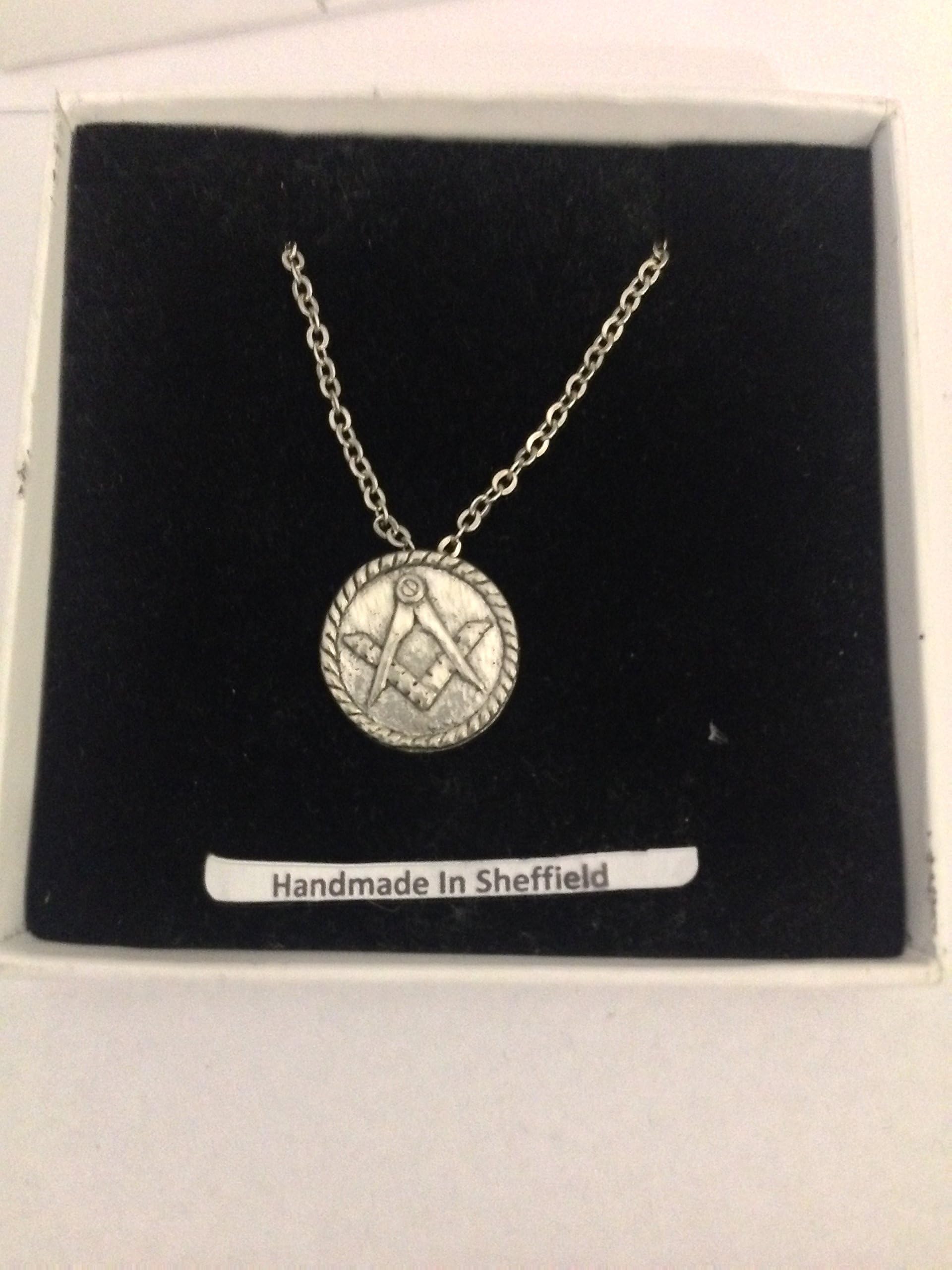 Masonic Coin PP-G25 English Pewter on a Silver Platinum Plated Necklace 18"