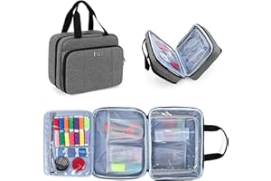 Luxja Large Sewing Organizer with 3 Inner Sections (Fold up Easily), Sewing Supply Organizer with Versatile Pockets (No Acces