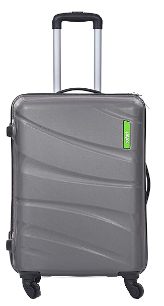 Safari Flo Secure 4 Wheels Double Zipper Hard Side Trolley Bag 65 Gun Metal