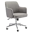 Amazon Basics Modern Home Office Desk Chairs, Adjustable Height, 360 Degree Swivel, 25"D x 23.25"W x 36.25"H, Light Gray