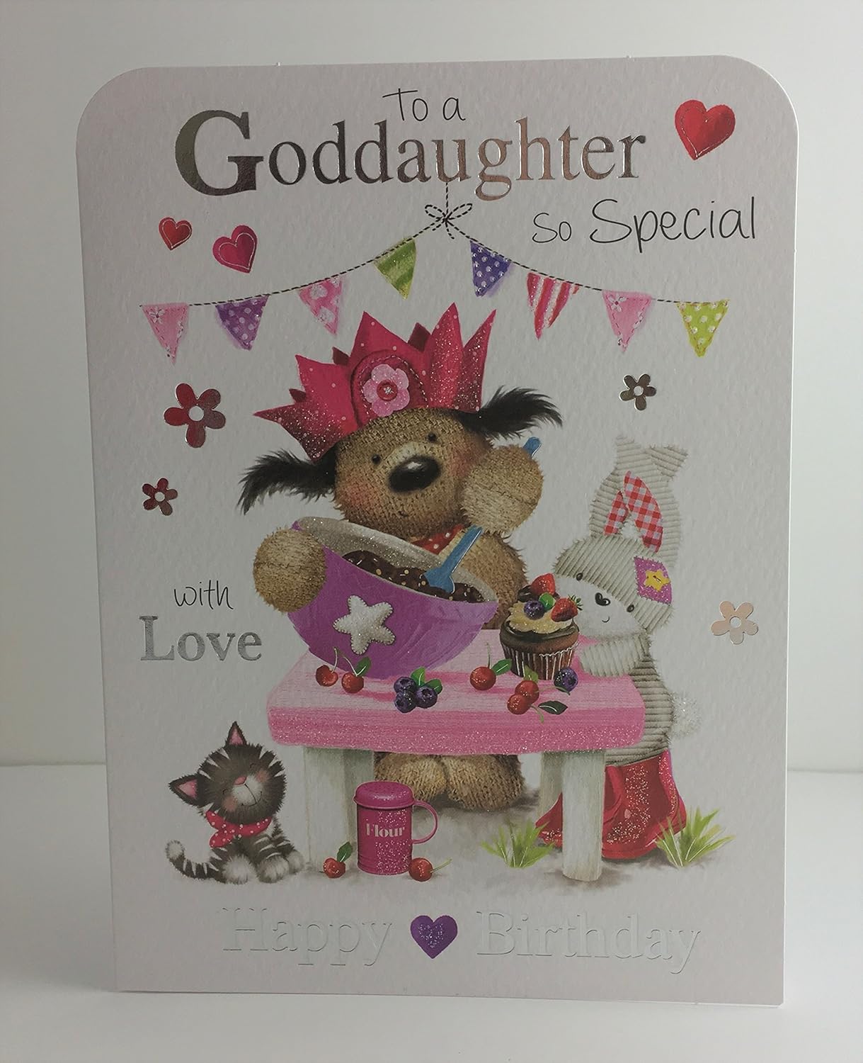 Jonny Javelin. To a Goddaughter so Special, Happy Birthday. Greeting Cards, grey|brown|red, 150mm x 190mm