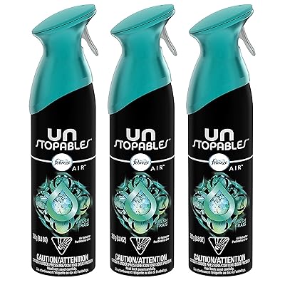 Febreze Unstopables Premium Air Refresher - Fresh Scent - Net Wt. 8.8 OZ (250 g) Per Bottle - Pack of 3 Bottles