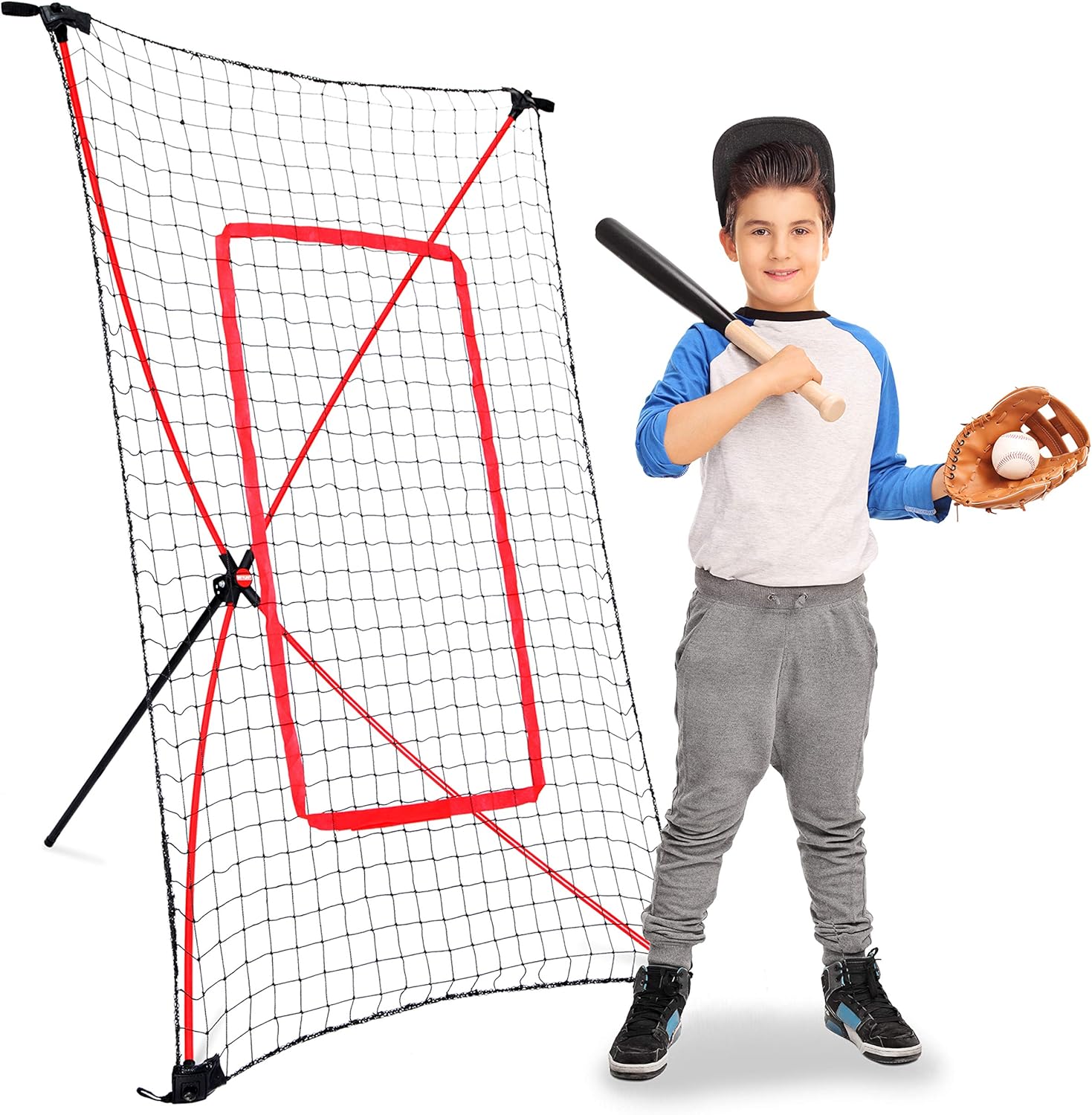 NETPLAYZ Baseball Kids Training Net Pitch Back, Fielding