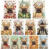 YOVOYOA French Bulldog Garden Flags for Outside Set of 12, Dog Welcome Garden Flags 12x18 Double Sided for All Seasons and Holidays, Spring Summer Yard Lawn Flag for Pet Lover, French Bulldog Decor
