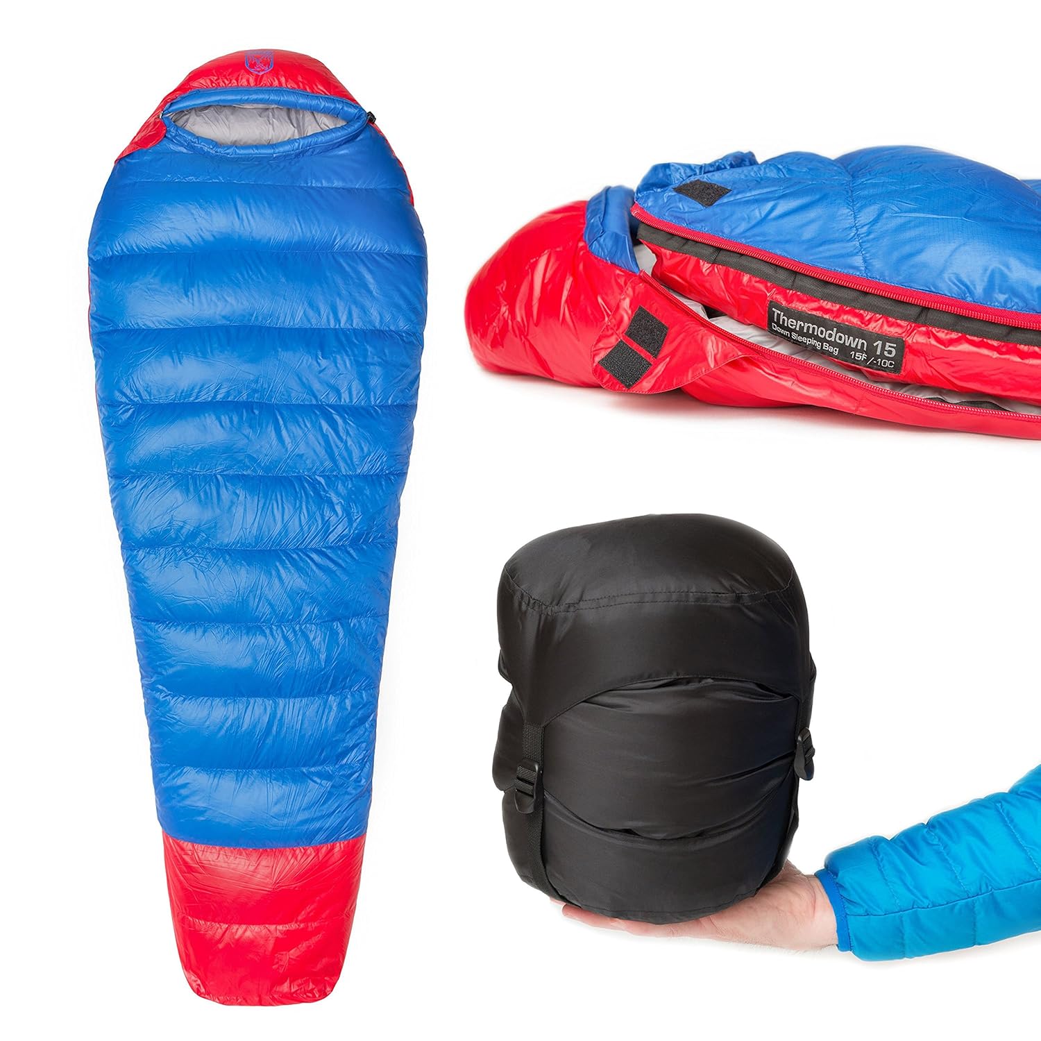 Thermodown 15 Degree Down Mummy Sleeping Bag Ultralight Cold Weather