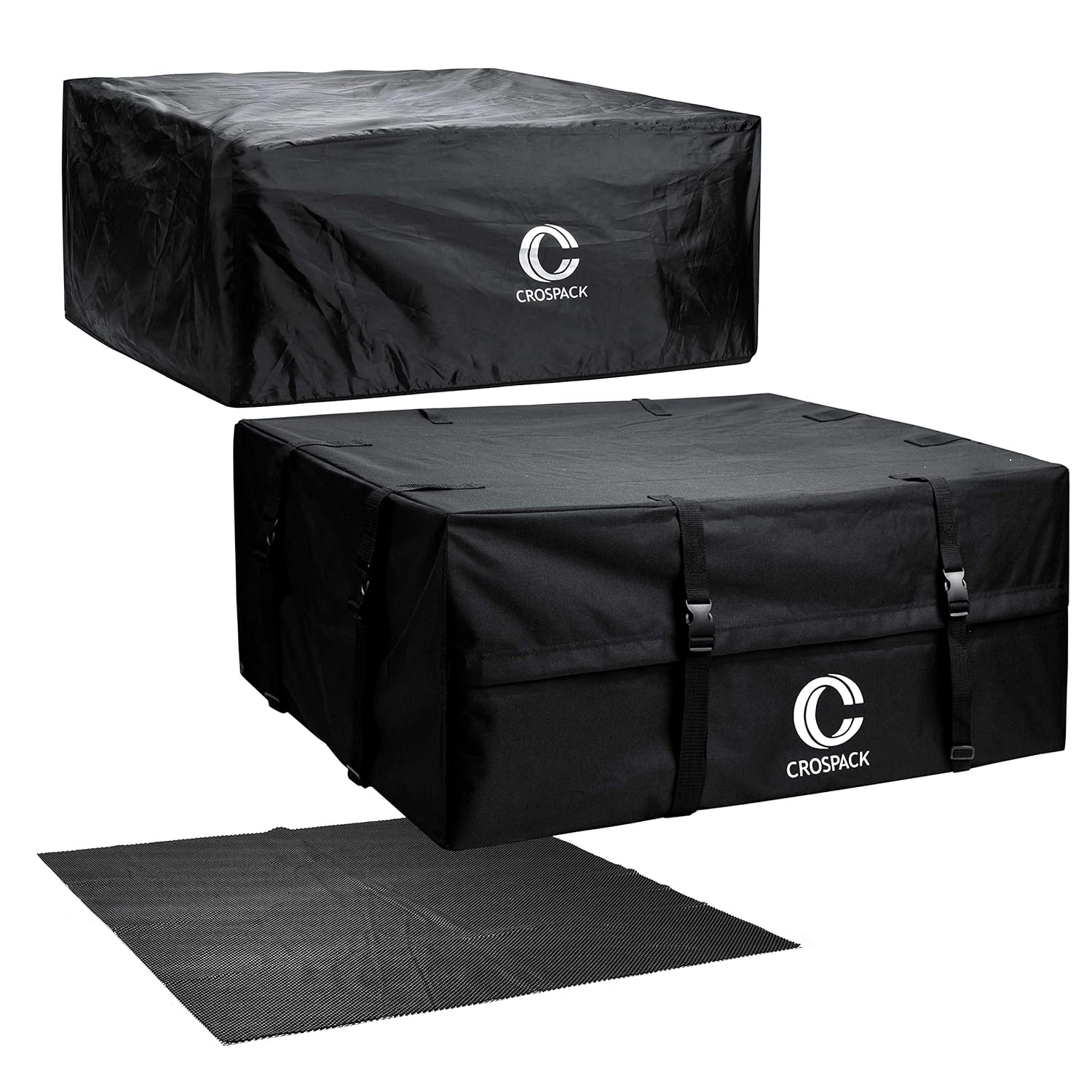 Crospack Cargo Carrier 100 Waterproof Premium Triple Seal For Maximum Protectionpresentation Of Rainproof Cover And Mat Rooftop Cargo Top