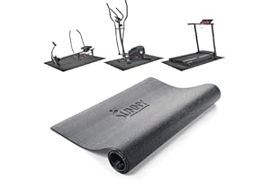 Sunny Health & Fitness Non-Slip Home Gym Mat (Medium) – Workout Floor Protection Foam Pad for Treadmill, Bike, Elliptical, Yo