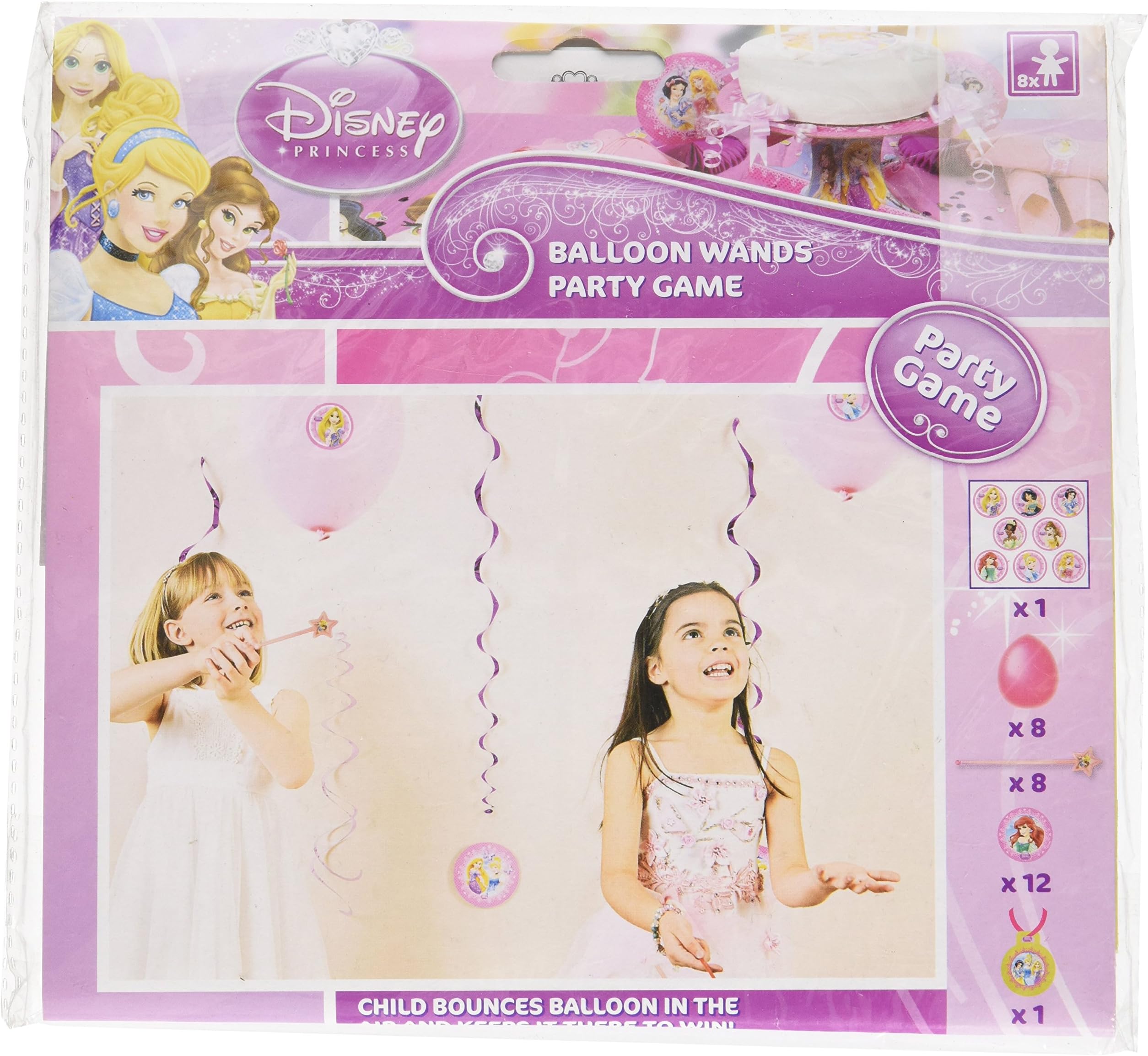 amscan 996865 Princess Balloon Wands Party Games Favor-8 Pcs