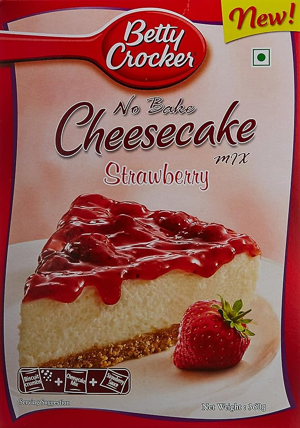 Betty Crocker No Bake Cheese Cake, Strawberry, 360g Amazon.in Grocery
