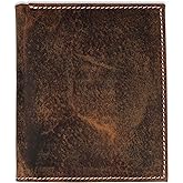 F&L CLASSIC RFID Blocking Mens Leather Bi-Fold Big Hipster Wallet, 13 credit card slots,buffalo vintage brown with White stitching,186 buff hunter