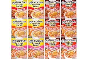 BY THE CUP Maruchan Ramen Instant Lunch Variety, 12 Count, 6 Flavors with Chopsticks