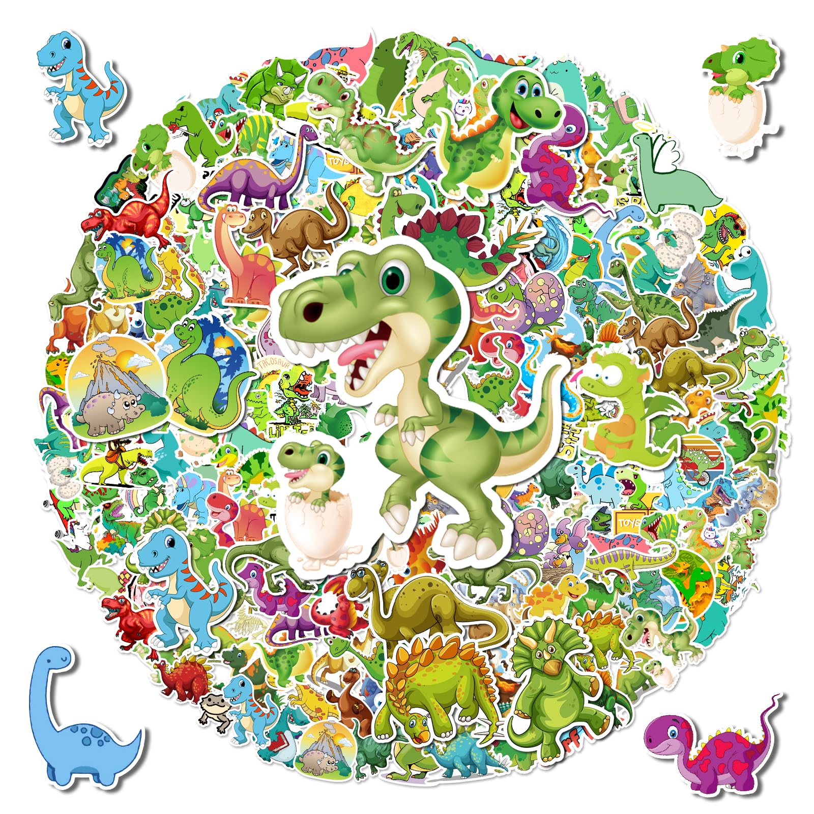 G2PLUS 100PCS Cute Dinosaur Stickers for Kids, Waterproof Vinyl Stickers for Scrapbooking, Water Bottle, Phone Case, Laptop, DIY Crafts, Gifts
