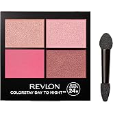 REVLON ColorStay Day to Night Eyeshadow Quad, 565 Pretty, 0.16 oz | Longwear eyeshadow quad with velvety, blendable matte &amp; shimmer shades. Crease &amp; smudge proof. Up to 24hr wear.