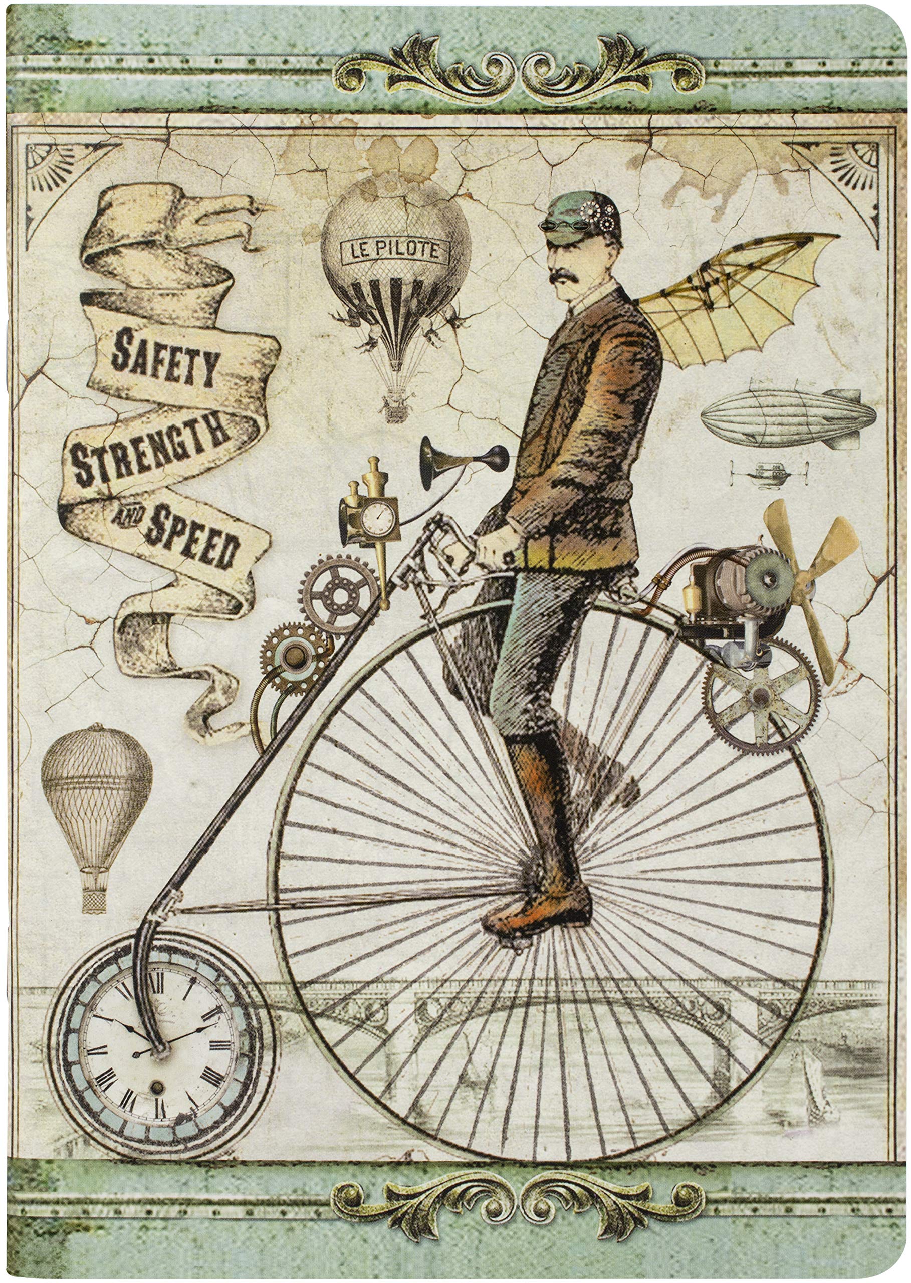 STAMPERIA INTERNATIONAL, KFT Stamperia-Notebook-Voyages Fantastiques Bicycle, Multicoloured, One Size