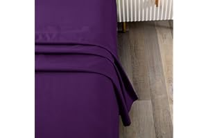Toodou Soft Brushed Microfiber Purple Full Flat Sheets-Comfortable and Durable Flat Sheet is Made of Premium Fabric-The Bed Top Sheet Have Great Breathability