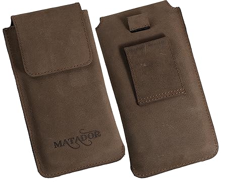 MATADOR Ledertasche Hadytasche aus weichem Leder Flaches Design Samsung Galaxy Note Edge N915F Hülle Schutz Etui Hochkant Tas