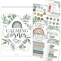 8 Greenery Calming Corner Classroom Posters