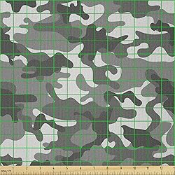Ambesonne Camouflage Fabric by The Yard, Monochrome