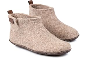 BureBure Classic Felted Wool Ankle Boots Slippers for Men Made by Hand
