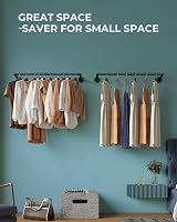OROPY Industrial Pipe Clothes Rail Set of 2 92 cm Wall Mounted Retro Garment view 2