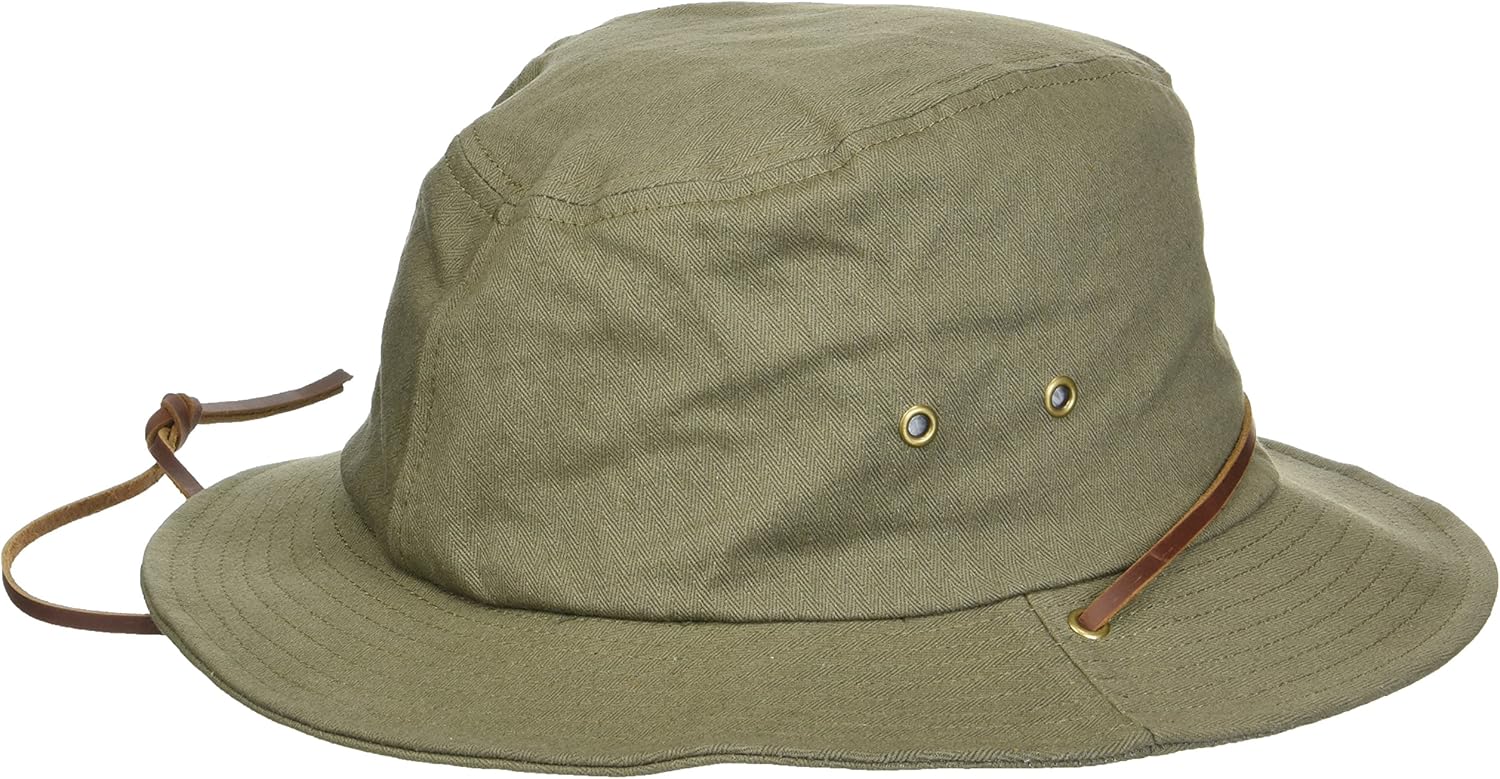 Brixton Men's Penn Quilted Short Brim Waxed Cotton Fedora Hat: Clothing