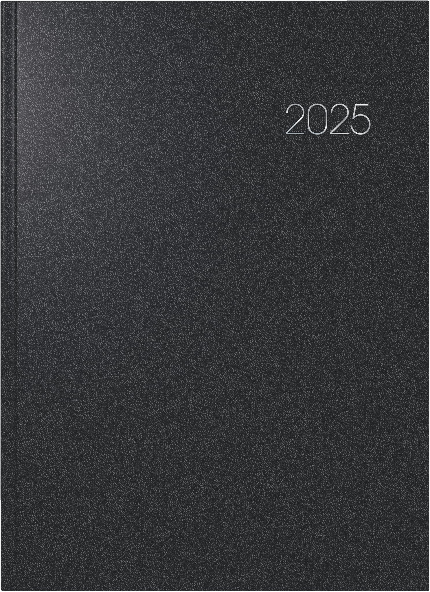 BRUNNEN Book Calendar Model 787 (2025), 1 Page = 1 Day, A4, 416 Pages, Balacron Cover, Black