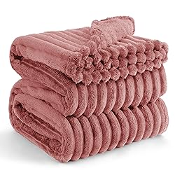 Bedsure GentleSoft Brick Dust Fleece Queen Blanket