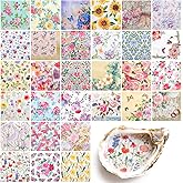 NatNarr 30 Pack Decoupage Napkins, 30 Styles Assorted Floral Napkins Decorative Decoupage Toile Napkin Floral Cocktail Napkin for DIY Crafting Spring Party, 13 * 13 Inch