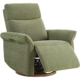 CHITA Power Swivel Glider Nursery Recliner Chair, Triple Motor, Green | Electric Nursery Rocking Chair with Adjustable Power Headrest and Lumbar Support, GREENGUARD Gold Certified, Solid Wood Base