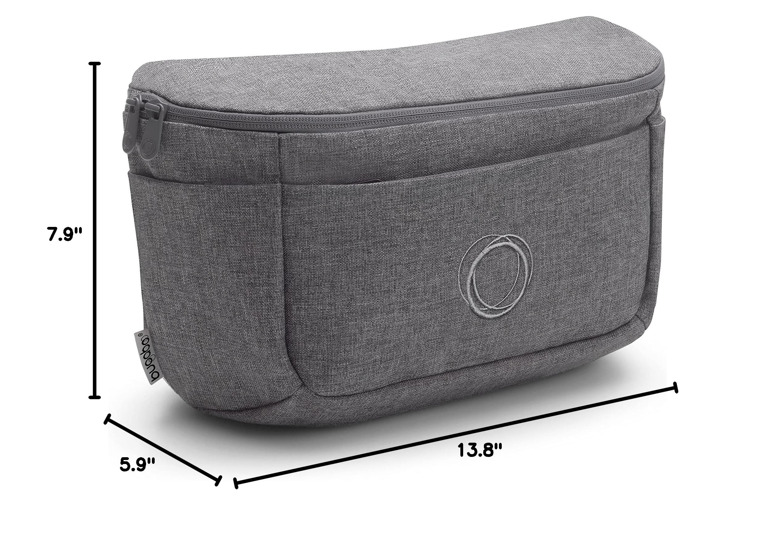 Bugaboo Organizer - Compact Size Multipocket Diaper Bag - Universal Compatible with Any Stroller - Attaches to The Handlebar - Grey Melange
