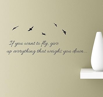 Amazon Com 2 If You Want To Fly Wall Art Quotes Sayings Vinyl Decals Home Inspirational Love Bible Sticker Black Automotive