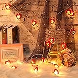 Mudder Valentine‘s Day Wooden Heart String Lights