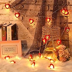 Mudder Valentine‘s Day Wooden Heart String Lights