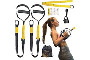 OZHOMY Suspension Training Straps, Bodyweight Resistance Trainer for Full-Body Workouts, Portable Fitness System with Indoor 