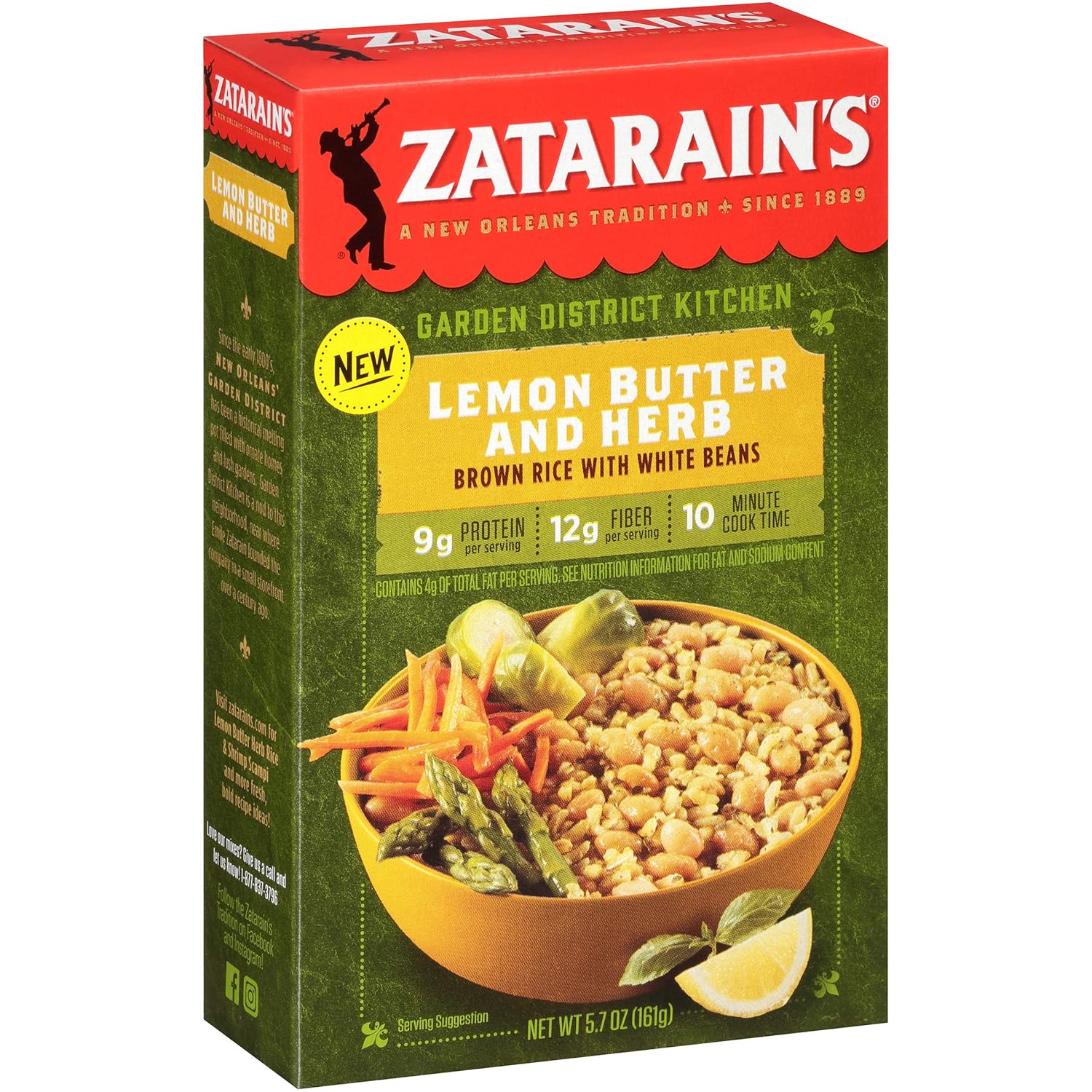 Zatarain's Lemon Butter Herb With White Beans, 5.7 oz (Pack of 8)